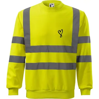 Pánská mikina Srdce nekonečno na prso - Reflexní mikina - 3XL ( Neonově žlutá )
