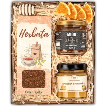 Kosmetická sada Dárková sada Green Touch s čajem, medem a konfiturou
