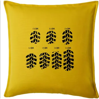 Polštář Pneumatiky - obtisk v závislosti na tlaku - Polštář 50x50 - 50x50 - Pouze potah ( Žlutá )