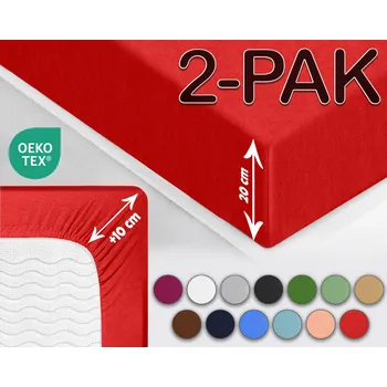 Prostěradlo Sesto Senso přiléhavé prostěradlo s gumičkou JERSEY Červené 90x200 cm