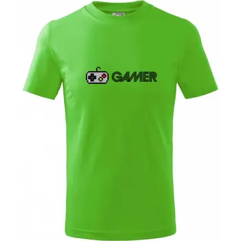 Gamer - ikona gamepad - Tričko dětské bavlněné - 98 cm / 2 roky ( Apple Green )