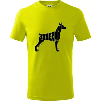 Chlapecké tričko Dobrmans - nápis v tělě - Tričko dětské bavlněné - 98 cm / 2 roky ( Limetková )