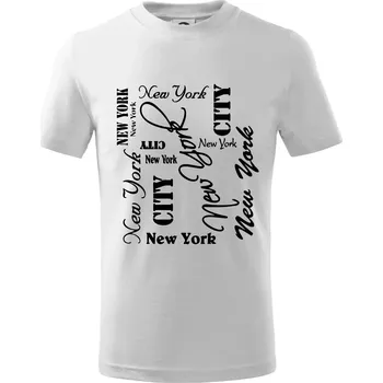 New York City font - Tričko dětské bavlněné - 98 cm / 2 roky ( Bílá )