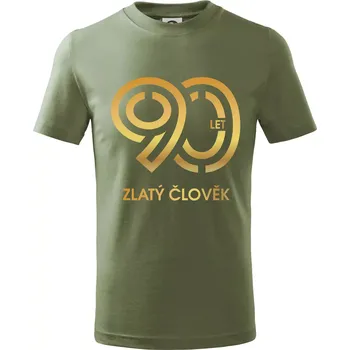 90 let zlatý člověk - Tričko dětské bavlněné - 146 cm/10 let ( Khaki )