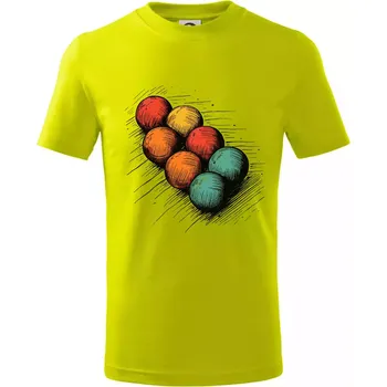 Petanque koule kresba - Tričko dětské bavlněné - 98 cm / 2 roky ( Limetková )