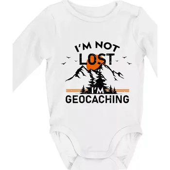 Im not lost - geocaching - Body kojenecké s dlouhým rukávem - Dlouhý r. do 3 měs ( Bílá )