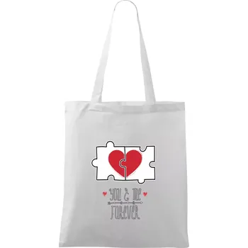 Nákupní taška You and me forever - Taška bavlněná - 42 x 38 cm ( Bílá )