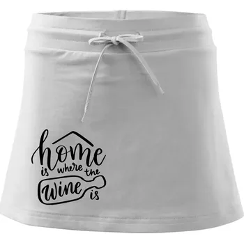 Dámská sukně Home is where wine is - Sportovní sukně - two in one - M ( Bílá )