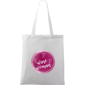 Wine woman - Taška bavlněná - 42 x 38 cm ( Bílá )