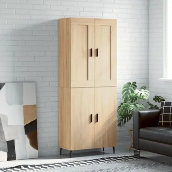 přebalovací pult a komoda Skříň highboard dub sonoma 69,5 x 34 x 180 cm kompozitní dřevo Hnědá3199572