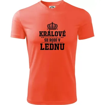 Pánské tričko Králové se rodí v lednu - Pánské triko Fantasy sportovní (dresovina) - 2XL ( Neonově oranžová )