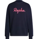 Rapha Men's Heavyweight Cotton Sweatshirt - Large Logo - Dark Navy/High-Vis Pink M