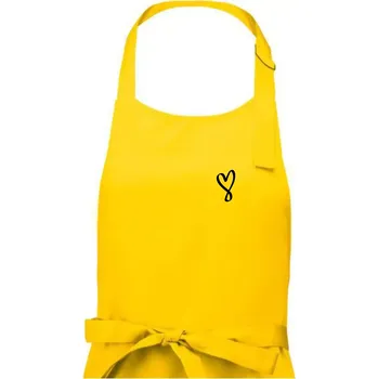 Kuchyňská zástěra Srdce nekonečno na prso - Pánská zástěra na vaření - Univerzální velikost ( Žlutá )