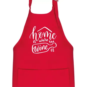 Kuchyňská zástěra Home is where wine is - Dětská zástěra na vaření - Univerzální velikost ( Červená )