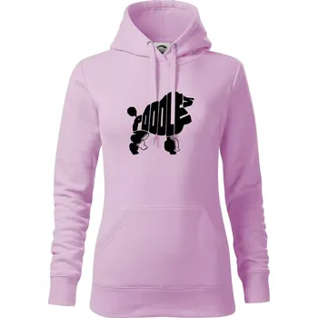 Dámská mikina Pudl - nápis v těle - Mikina dámská Cape s kapucí - XS ( Orchid )