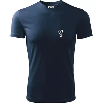Pánské tričko Srdce nekonečno na prso - Pánské triko Fantasy sportovní (dresovina) - 3XL ( Námořní modrá (velmi tmavá - téměř černá) )