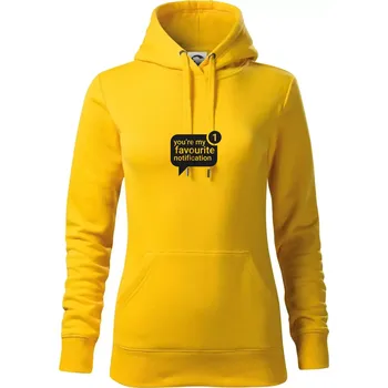 Dámská mikina You're my favourite notification - Mikina dámská Cape s kapucí - 2XL ( Žlutá )