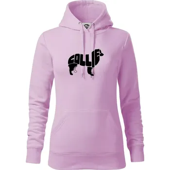 Dámská mikina Border kolie písmo v těle - Mikina dámská Cape s kapucí - S ( Orchid )