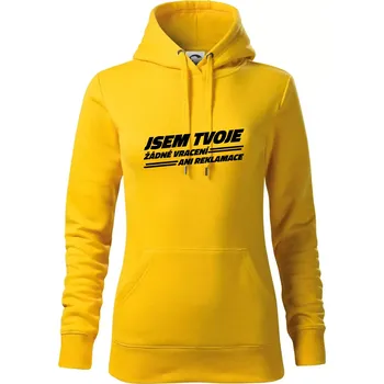 Dámská mikina Jsem tvoje žádné vracení - Mikina dámská Cape s kapucí - S ( Žlutá )