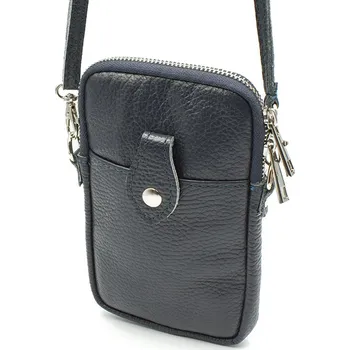 Kabelka Modrá dámská kožená kabelka na mobil malá ITA2836