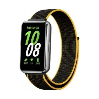 Příslušenství k chytrým hodinkám eses Nylonový řemínek pro Samsung Galaxy Fit 3 - Černo žlutý