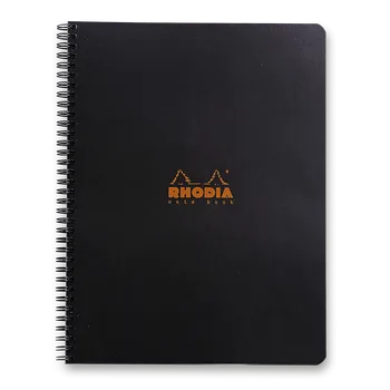 Blok Rhodia Classic - kroužkový blok - A4+, 80 l., linkovaný, černý