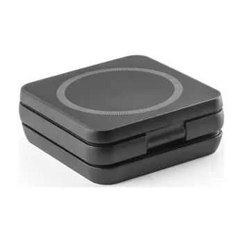 BROGLIE. Super rychlá 15W magnetická bezdrátová nabíječka 4v1 ve recyklovaného ABS (100% rABS) - Černá, Firemní dárkové předměty s vlastním potiskem