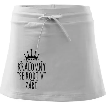 Dámská sukně Královny se rodí v září - Sportovní sukně - two in one - XS ( Bílá )