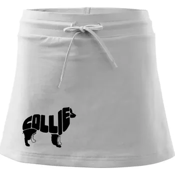 Dámská sukně Border kolie písmo v těle - Sportovní sukně - two in one - S ( Bílá )