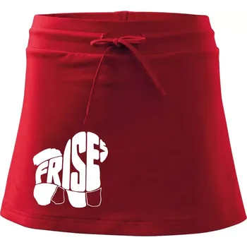 Dámská sukně Bišonek - fries nápis v těle - Sportovní sukně - two in one - S ( Červená )