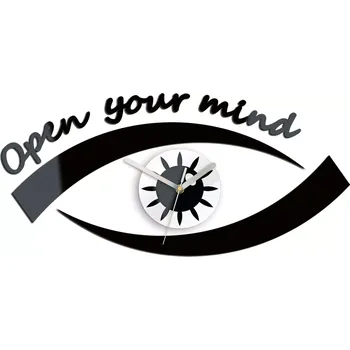 Hodiny 3D nalepovací hodiny Eye černé