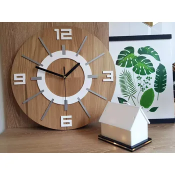 Hodiny Nástěnné hodiny Allan Wood hnědo-bílé