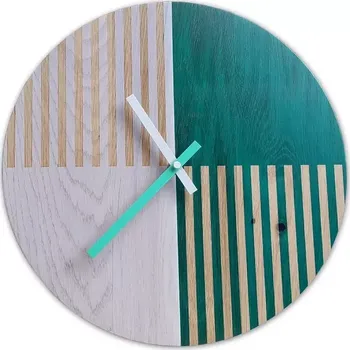 Hodiny Nástěnné hodiny Oak Belt hnědo-bílé