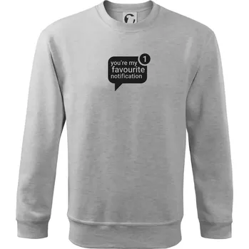 Chlapecké tričko You're my favourite notification - Mikina Essential dětská - 146 cm/10 let ( Světlešedý Melír )