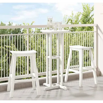 Zahradní sestava vidaXL Zahradní barová souprava 3 pcs Bílá HDPE [3335801]