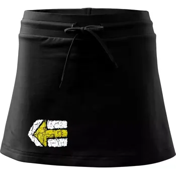 Dámská sukně Párová turistická značka žlutá - Sportovní sukně - two in one - S ( Černá )