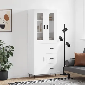 přebalovací pult a komoda Skříň highboard bílá 69,5 x 34 x 180 cm kompozitní dřevo Bílá3198481