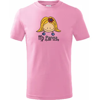 Chlapecké tričko Dětské tričko znamení PANNA Velikost: 158 cm/12 let, Barva: růžová