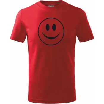 Dětská móda ON-DESIGN Dětské tričko se SMAJLÍKEM Velikost: 134 cm/8 let, Barva: červená