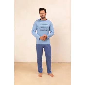 Pánské pyžamo PÁNSKÉ PYŽAMO 492 J/25 Modrá XL