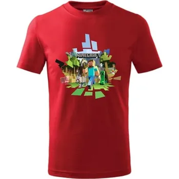Dětská móda ON-DESIGN Dětské tričko MINECRAFT 2 Velikost: 134 cm/8 let, Barva: červená