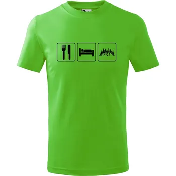 Dětské tričko s potiskem Život v přírodě Velikost: 110 /4 roky, Barva trička: Apple green