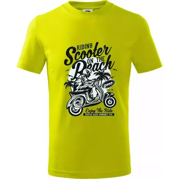 Scooter Beach - Tričko dětské bavlněné - 98 cm / 2 roky ( Limetková )
