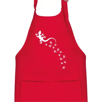 Kuchyňská zástěra Geocaching Gekoni - Dětská zástěra na vaření - Univerzální velikost ( Červená )