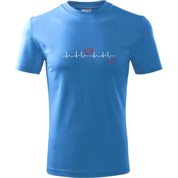 Moje srdce bije pro golf - Tričko dětské bavlněné - 98 cm / 2 roky ( Azurově modrá )