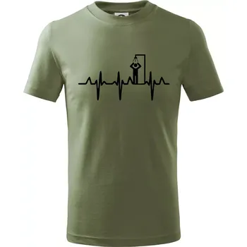 EKG otužování sprcha - Tričko dětské bavlněné - 158 cm/12 let ( Khaki )