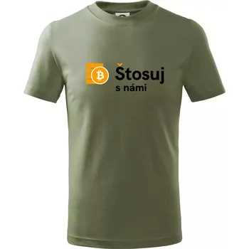 Štosuj s námi - logo velké - Tričko dětské bavlněné - 98 cm / 2 roky ( Khaki )
