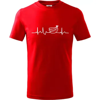 Chlapecké tričko Ekg banán - Tričko dětské bavlněné - 98 cm / 2 roky ( Červená )