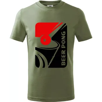 Beer pong - Tričko dětské bavlněné - 98 cm / 2 roky ( Khaki )