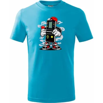 Chlapecké tričko Videohráč - Tričko dětské bavlněné - 98 cm / 2 roky ( Světlý tyrkys )